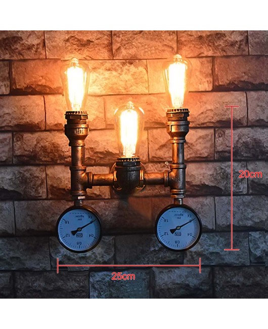 American Industrial Wall Lamps Vintage Water Pipe Wall Sconces Bedroom Bedside Light Home Decoration E27 Lighting