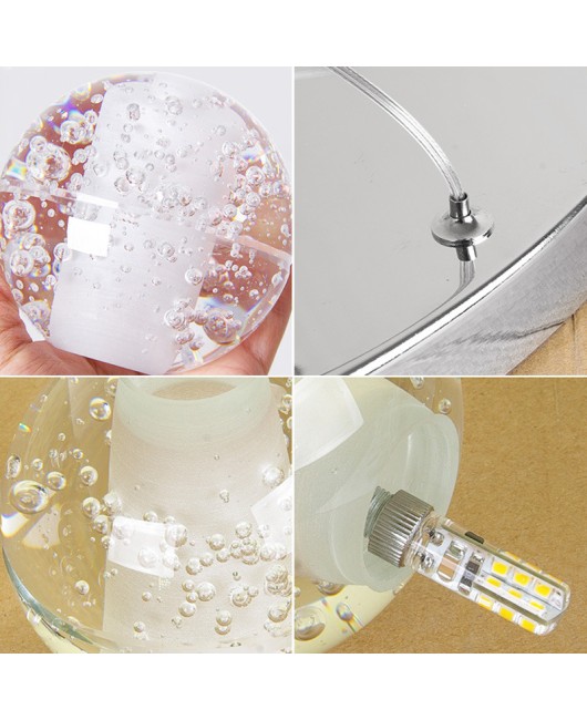 G4 LED Crystal Glass Ball Pendant Lamp Meteor Rain Ceiling Light Meteoric Shower Stair Bar Droplight Chandelier Lighting AC110V-240V