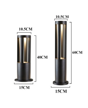 Aluminum LED Garden Post Lawn Lamp Modern Landscape Villa Post Pillar Light Outdoor Courtyard Villa Lawn bollard Light