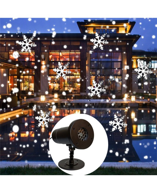 LED Snowfall Projector Lights Christmas Snowflake Projector Lamp Outdoor Party Wedding Snow Falling Landscape Projection Light