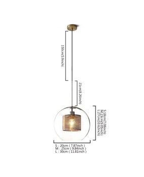 Nordic Pendant Light Glass Home Lighting Round Ball Shape Lamp Dining Room Living Room Bedside Lamp