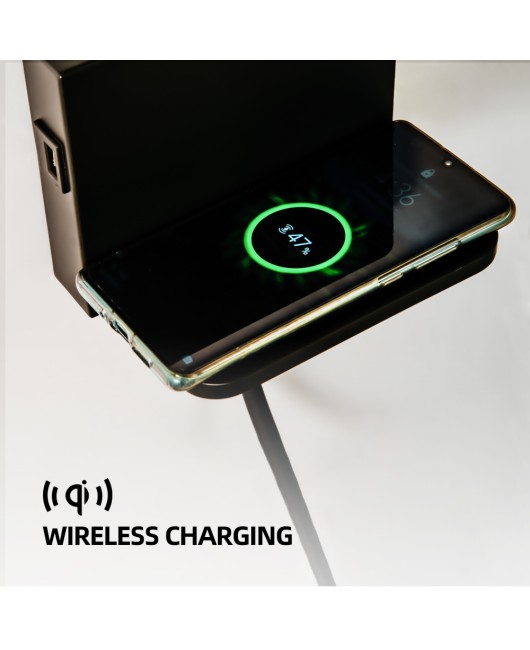 5V 2A USB Port Wireless Charger Board Wall Lamp for Home Hotel Loft Room Bed Night Reading Use
