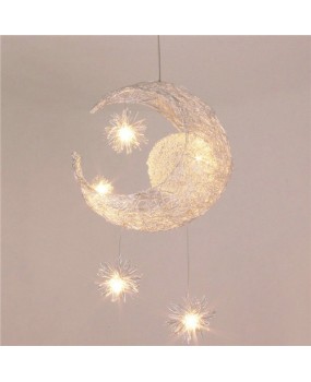 Moon Star Ceiling Light hanging lights for bedroom Kids Room with 5 LED bulbs