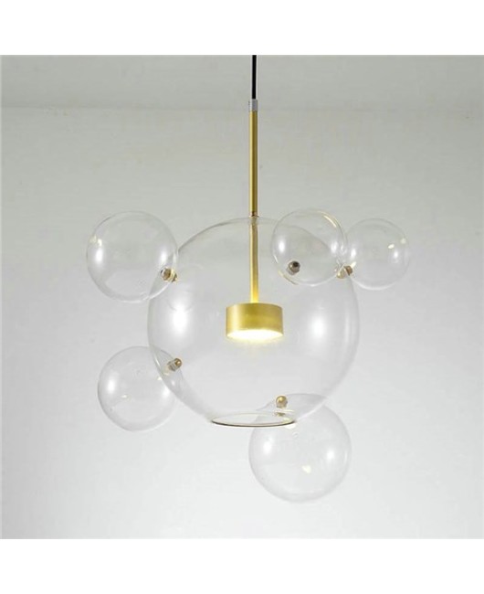 Large Bubble Glass Globe LED Pendant Light Gold Ceiling Light