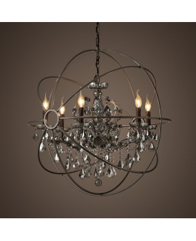 American living room dining room chandelier personality creative home improvement crystal lamp retro iron chandelier