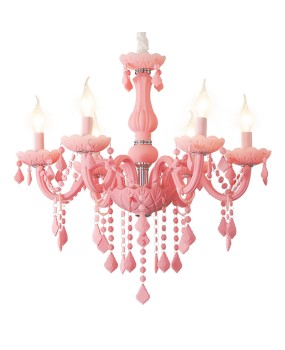 Fashion macaron chandelier pink children's room bedroom chandelier beauty salon clothing store decorative lighting
