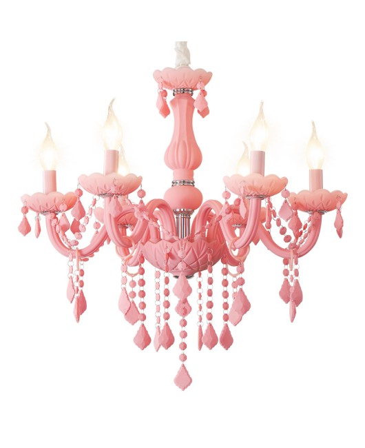 Fashion macaron chandelier pink children's room bedroom chandelier beauty salon clothing store decorative lighting