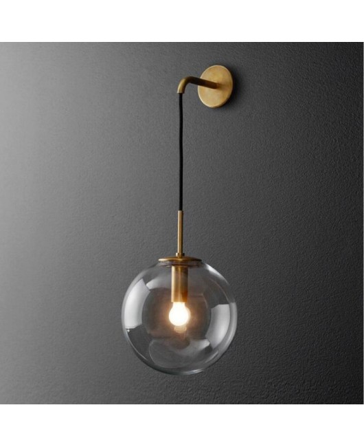 American round glass ball wall lamp bedroom lamp hotel corridor bedside wall lamp