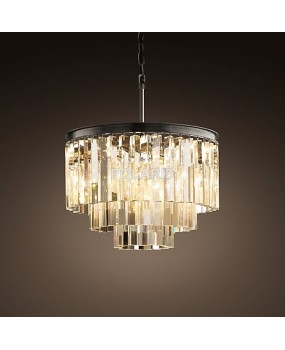 American Luxury Round Crystal Pendant Hanging Light Chandeliers Lamp