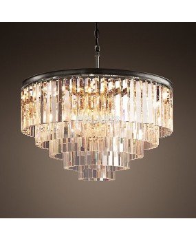 American Luxury Round Crystal Pendant Hanging Light Chandeliers Lamp