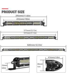 10 20 30 inch Led Work Light 12V 24V Led Bar Combo Spot Flood Driving Light for Jeep ATV Trucks Tractor Car Styling