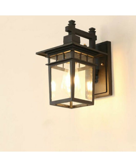 Black Metal+Glass shade Wall Light Outdoor Waterproof Porch Garden Wall sconces