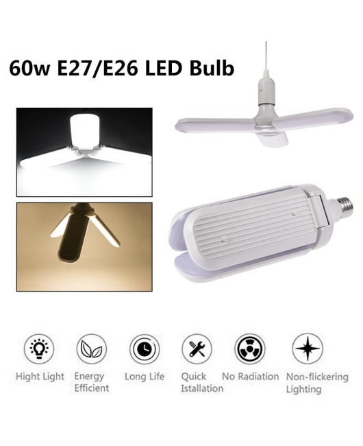 Super Bright Industrial Lighting 60W 80W E27 Led bulb Fan Garage Light 6000LM 2835 Led High Bay Industrial Lamp