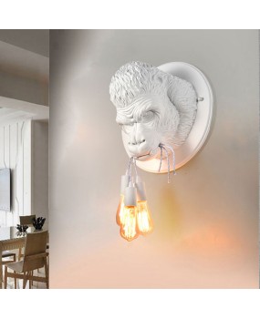 Resin Gorilla Wall Lamp Retro Modern Led Wall Sconce Home Loft Bedroom Bedside Home Decor Wall Light Fixtures Luminaire