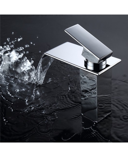 Contemporary Waterfall Bathroom Sink Faucet Chrome Brass Basin Tap