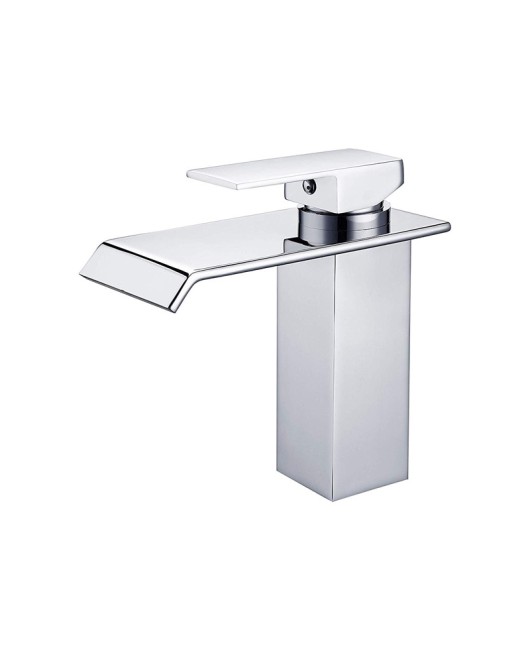 Contemporary Waterfall Bathroom Sink Faucet Chrome Brass Basin Tap