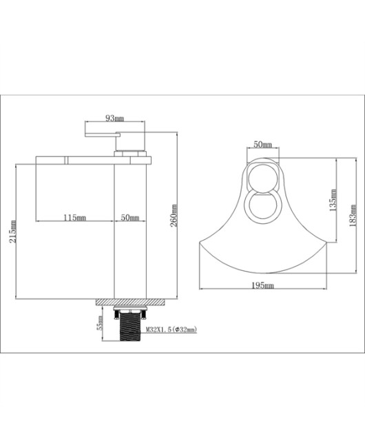 Chrome Waterfall Basin Tap Sanitary Ware Mixer