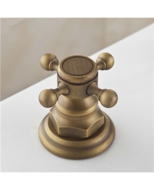 Brass Finish Antique Sink Faucet Widespread Bathroom Sink Tap