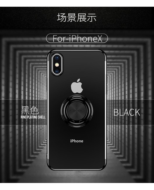 For Apple iphone11Pro max mobile phone case 8/7xs electronic plating protection cover magnetic car bracket ring  