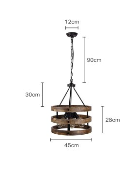 Wood cylinder chandelier creative wood Hanging lamps restaurant living room lamp fixture E26/E27 AC110-240V