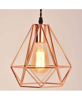 modern plating metal cage pendant lamp,vintage plating rose gold birdcage creative hanging lamp for restaurant living room