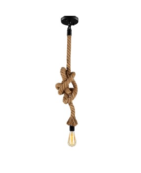 Vintage Hemp Rope Pendant Light AC90-260V E27 Loft Creative Personality Industrial Pendant Lamp for Restaurant Coffee
