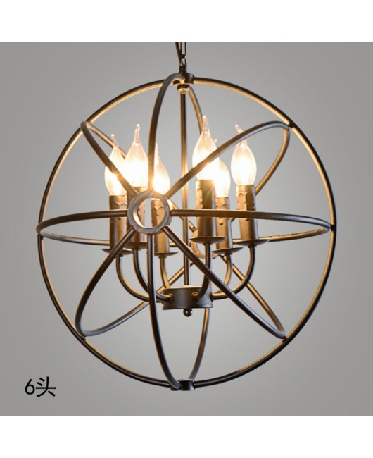 RH industrial Lighting Restoration Hardware Vintage Pendant Lamp FOUCAULT IRON ORB CHANDELIER RUSTIC IRON Gyro Loft light