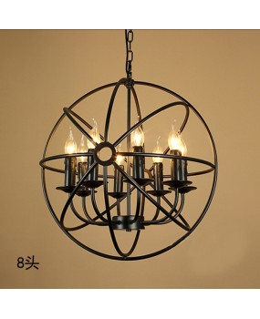 RH industrial Lighting Restoration Hardware Vintage Pendant Lamp FOUCAULT IRON ORB CHANDELIER RUSTIC IRON Gyro Loft light