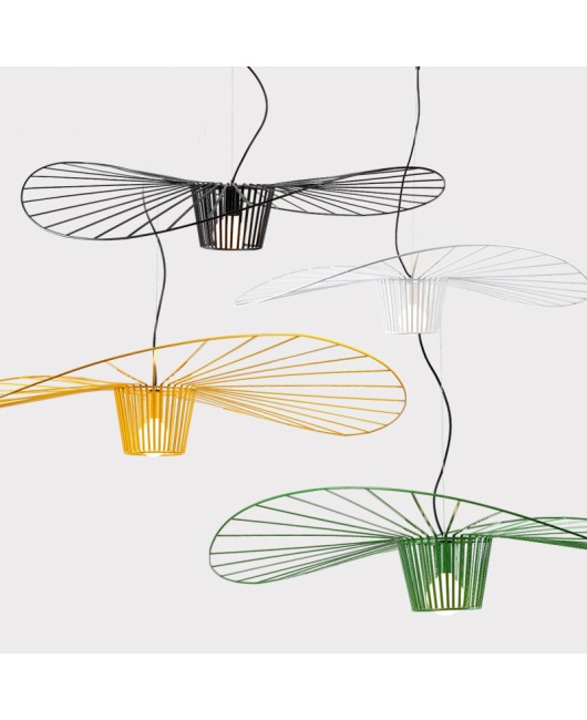 Straw hat chandelier designer living room simple creative restaurant lighting