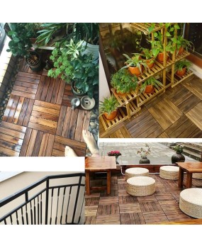 Outdoor carbonized wood outdoor mosaic floor terrace garden balcony courtyard bathroom environmental protection wood solid wood flooring