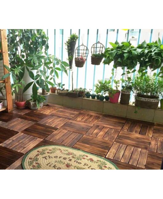 Outdoor carbonized wood outdoor mosaic floor terrace garden balcony courtyard bathroom environmental protection wood solid wood flooring