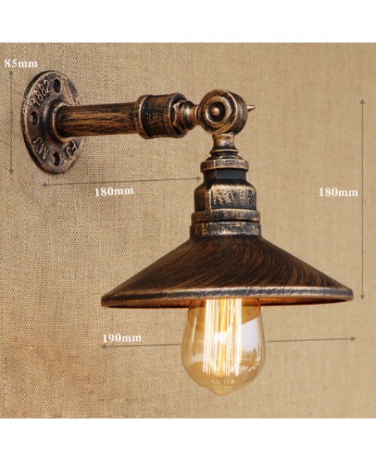 Loft 4 Color Iron Rust Steampunk Pipe Wall Lamp Sconce Lights Lighting Fixtures