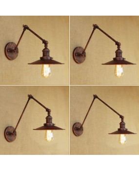 Metal 4 Sizes Wall Lamp Adjustable Arm Iron Lampshade Lights Lighting Fixtures