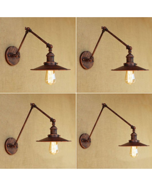 Metal 4 Sizes Wall Lamp Adjustable Arm Iron Lampshade Lights Lighting Fixtures