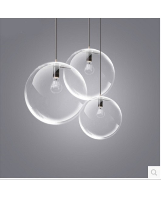 Modern single-head dining room bedroom living room indoor pendant light clear bubble glass ball pendant lamp