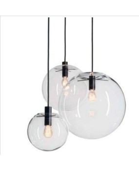 Modern single-head dining room bedroom living room indoor pendant light clear bubble glass ball pendant lamp