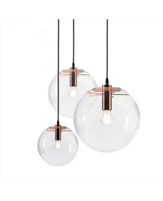 Modern single-head dining room bedroom living room indoor pendant light clear bubble glass ball pendant lamp