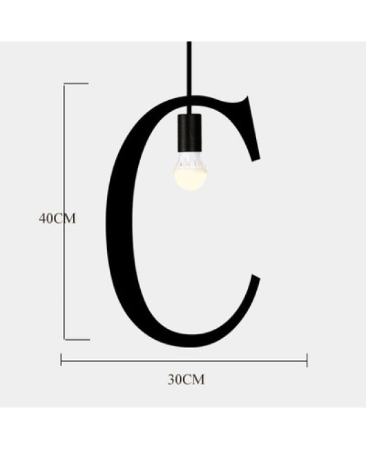 DIY letter combination word clothing shop cafe creative personality retro wrought iron restaurant light letter pendant lamp E27