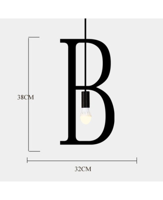 DIY letter combination word clothing shop cafe creative personality retro wrought iron restaurant light letter pendant lamp E27