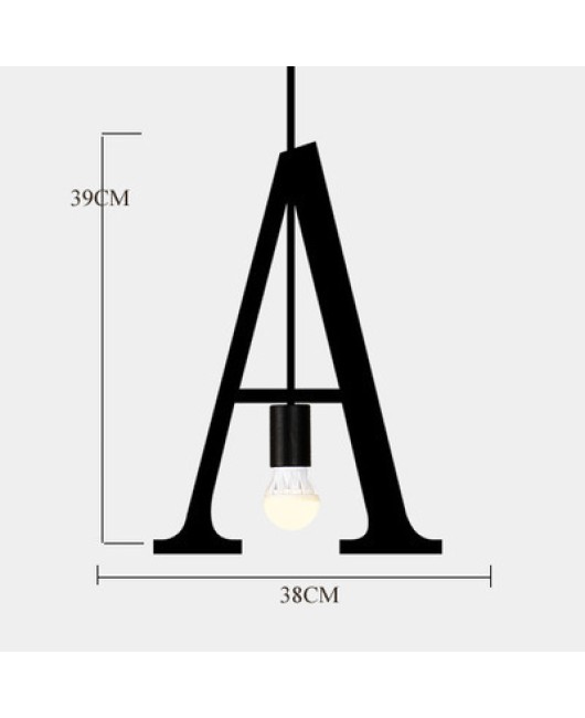 DIY letter combination word clothing shop cafe creative personality retro wrought iron restaurant light letter pendant lamp E27