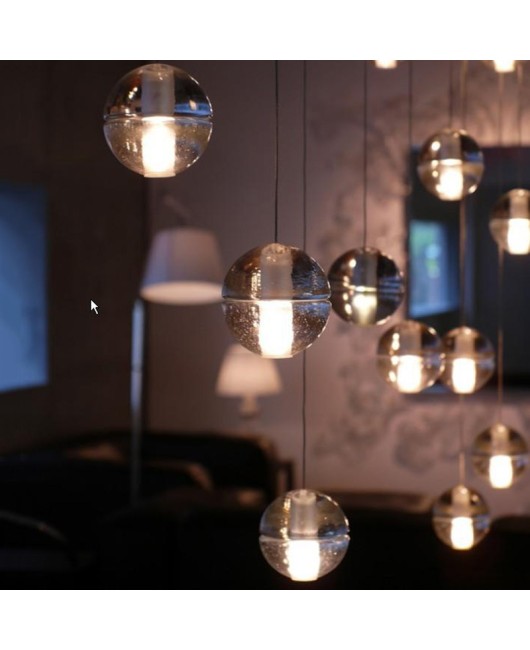 Bocci LED meteor shower crystal ball chandelier stair pendant lamp