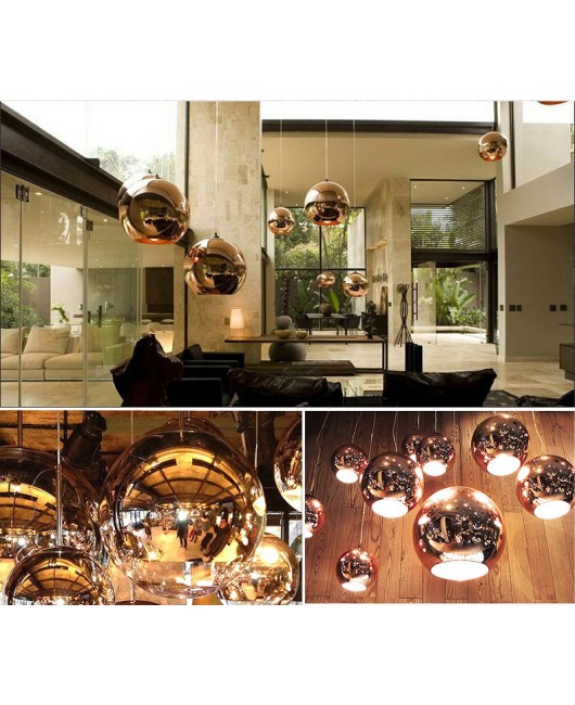 Plated glass ball Chandelier Modern Art lighting Plating Ball lights Silver golden bronze glass ball lamp