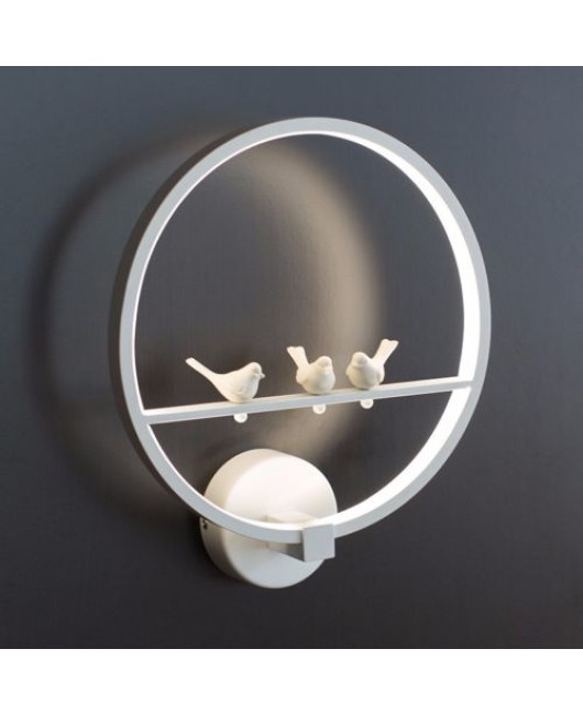  Black/White Led Wall sconce Bedside Reading Lamp With Birds Bedroom lighting