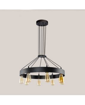 American retro industrial wrought iron round chandelier clothing store coffee restaurant café chandelier