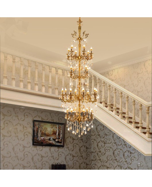 LED multi-layer candle crystal lamp lamp chandelier long crystal chandelier