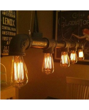 Vintage Pendant lights Retro Water Pipe Pendant Lamp E27 Holder Edison Bulbs Lighting Fixture 