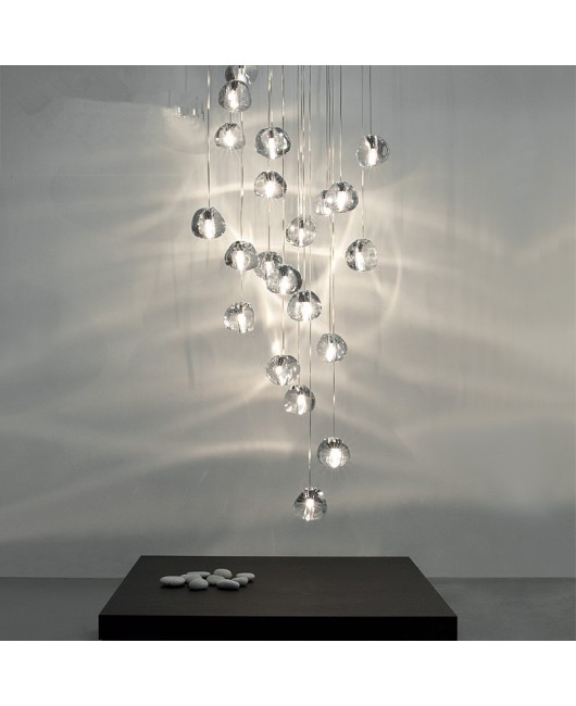 Mizu Light Pendant by Nicolas Terzani Ball Suspension Lamp Chandelier  Transparent Lighting Fixture