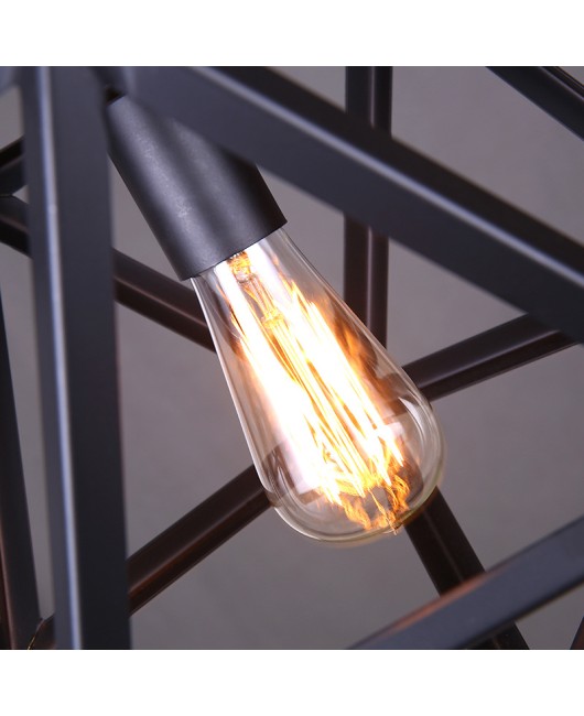 RH Lighting Restoration Hardware Vintage Pendant Lamp RH Loft Pendant Lights Diamond Steel Polyhedron E27 Indoor Lamp