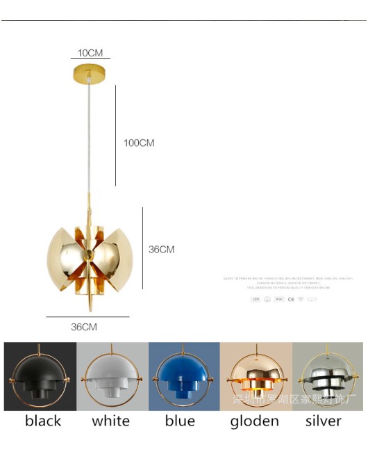 Multi-variable ball semi-circular personality fashion metal chandelier restaurant living room showroom