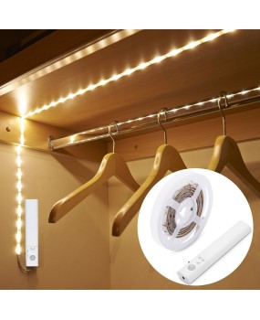 PIR Motion Sensor LED Cabinet light 1m 2m 3m Strip tape Under Bed lamp For Closet Wardrobe Stairs Hallway Battery Power DC 5V 